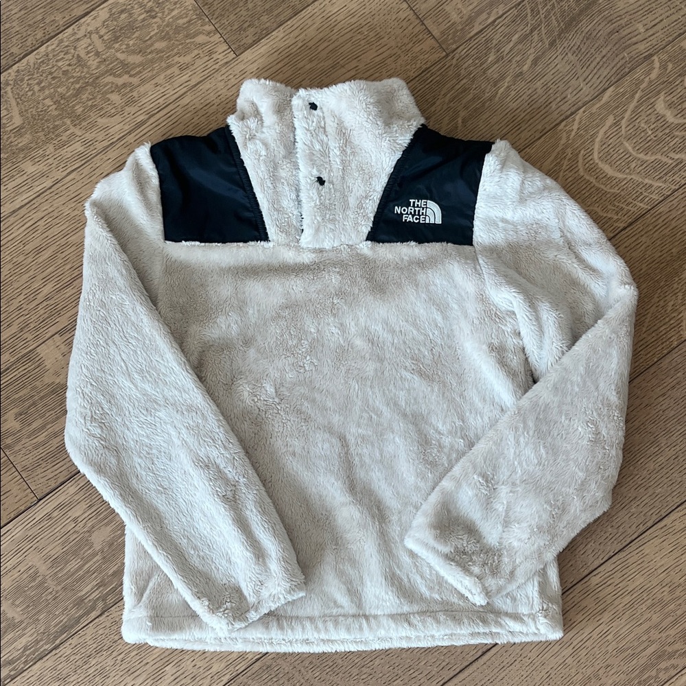 The North Face Cream and Black Fleece Jacket